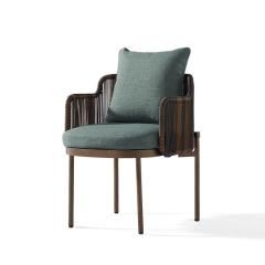Weather-Resistant Outdoor Dining Chair with Aluminum Frame and PE Rattan, Featuring 50mm Thick High-Density Foam Cushion