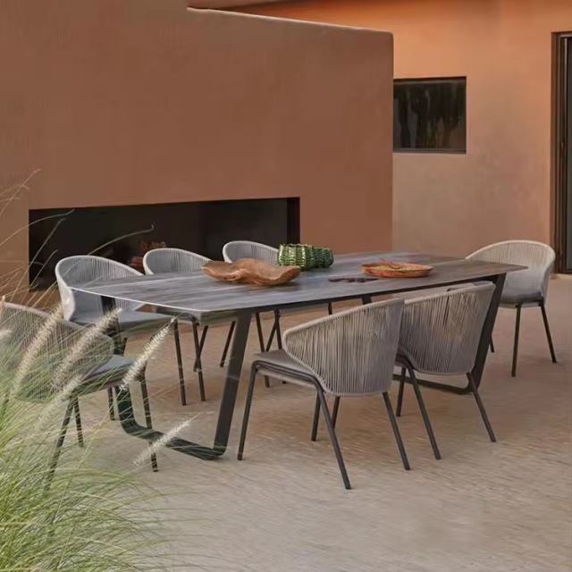Premium Outdoor Dining Chair with Aluminum Frame and Olefin Weave