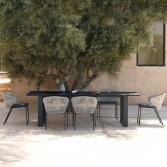 Premium Outdoor Dining Chair with Aluminum Frame and Olefin Weave