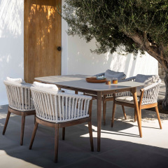 SOF Weather-Resistant Outdoor Dining Chair with Aluminum Frame, Olefin Weave, and 50mm Thick High-Density Foam Cushion