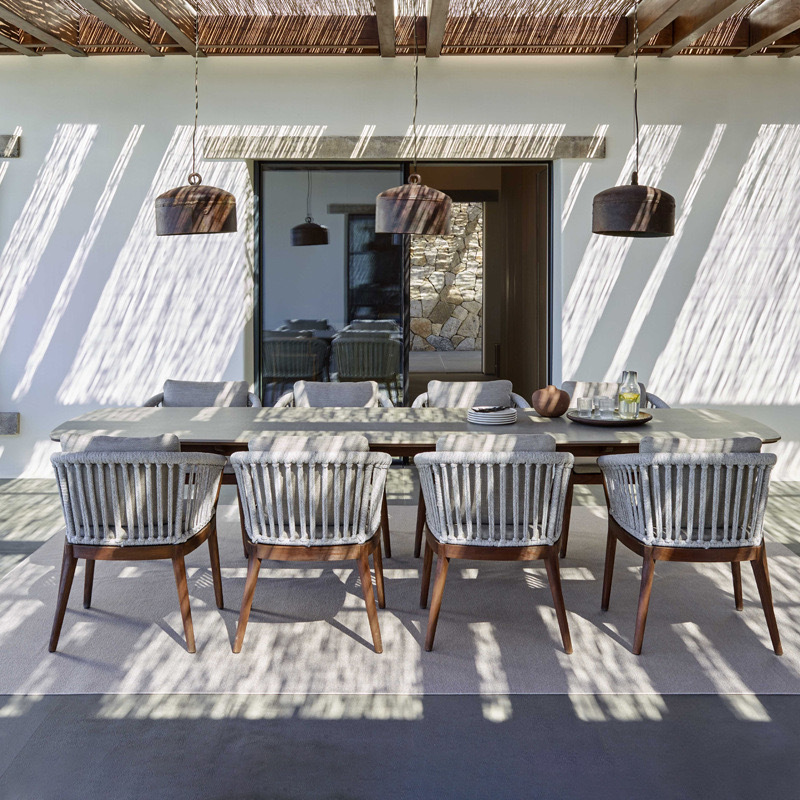 SOF Weather-Resistant Outdoor Dining Chair with Aluminum Frame, Olefin Weave, and 50mm Thick High-Density Foam Cushion