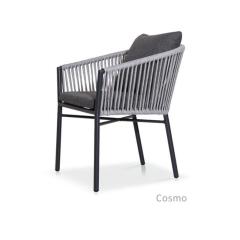Outdoor Garden Dining Chair - Aluminum Alloy Frame, Olefin Webbing, High-Rebound Plush Cotton Cushions with Waterproof Treatment
