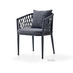 Waterproof Outdoor Dining Chair - Aluminum Alloy, Olefin Webbing, and High-Rebound Plush Cotton Cushions