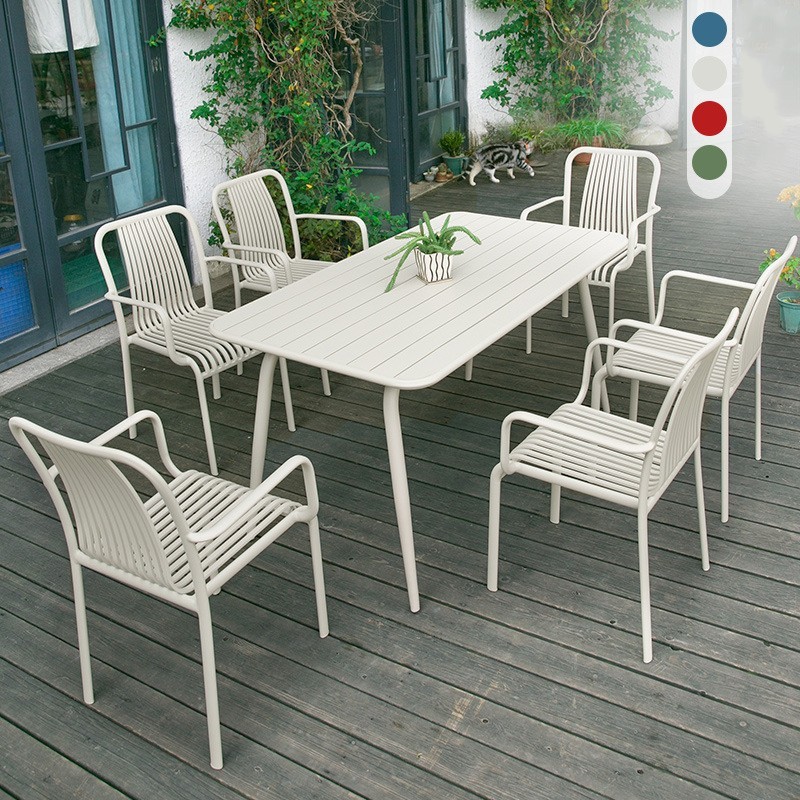 Outdoor Patio Chairs - Rust-Free, Stackable, Waterproof Aluminum with Matte Finish