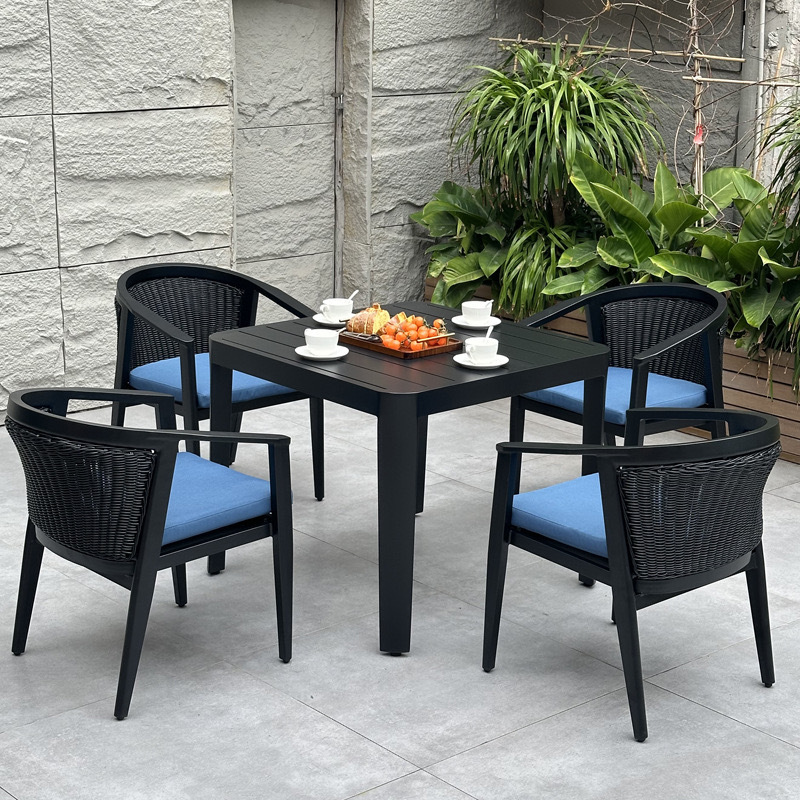SOF Premium Customizable Outdoor Aluminum Dining Set- 1 Table and 4 Chairs