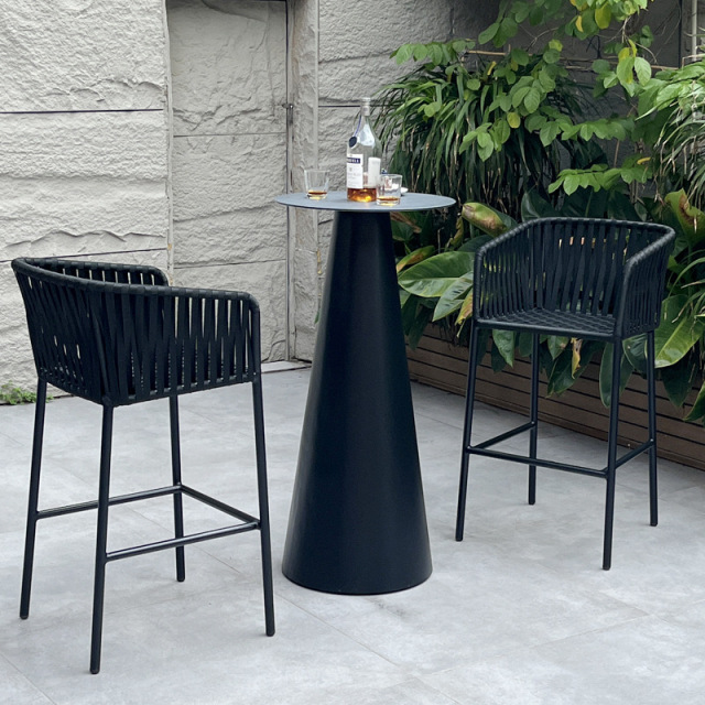 SOF Stylish Aluminum Alloy Outdoor Bar Table and Chair Set - Durable Comfort for Relaxed Gatherings