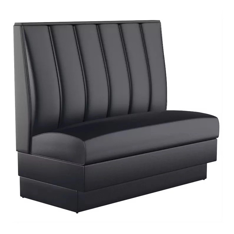 SOF Contemporary Restaurant 6-Channel Double Booth: Elegant All-Black Design for Modern Dining