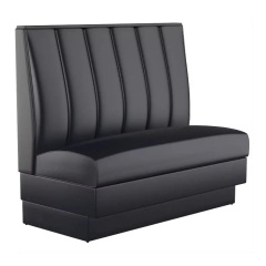 SOF Contemporary Restaurant 6-Channel Double Booth: Elegant All-Black Design for Modern Dining