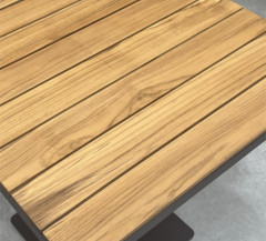 SOF South American Teak Top with Black Metal Leg- Stylish Outdoor Dining Table for Modern Elegance Made in China