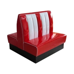 SOF Stylish 1950s Retro Style Restaurant 7-Channel Booth Seating with Iconic Red and White Color Scheme