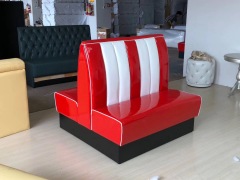 SOF Stylish 1950s Retro Style Restaurant 7-Channel Booth Seating with Iconic Red and White Color Scheme