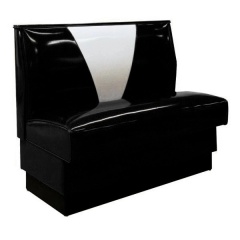 SOF Classic 1950s American Diner Leather Booth: Available in Glossy or Matte Finish for Restaurant Elegance
