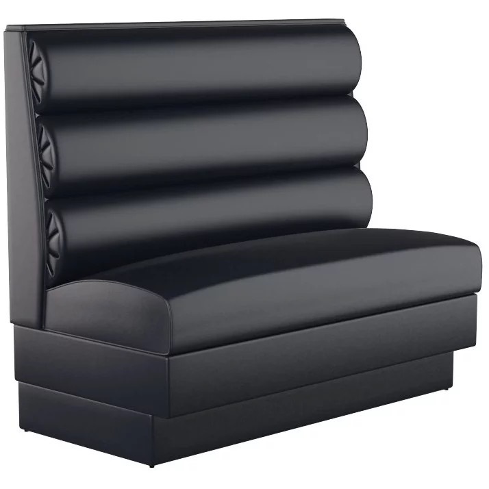SOF Modern Elegance: All-Black Double Booth for Restaurants - Comfort Meets Style