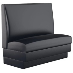 SOF Modern Minimalist Black Leather Double Booth for Restaurants - Timeless Style, Easy to Clean