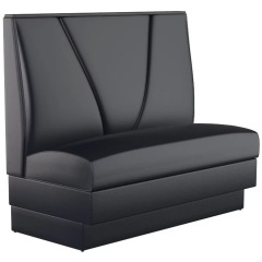 SOF Chic All-Black V-Back Single-Sided Double Booth for Contemporary Dining Made in China