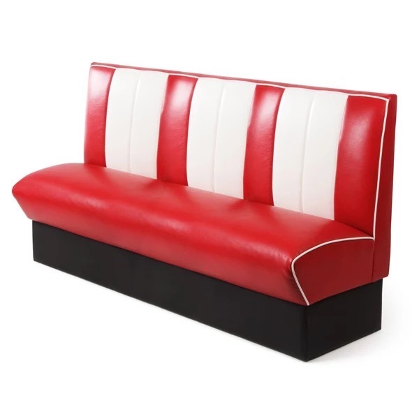 SOF 1950s American Retro Leather Upholstered Booth Seating for Restaurants Made In China