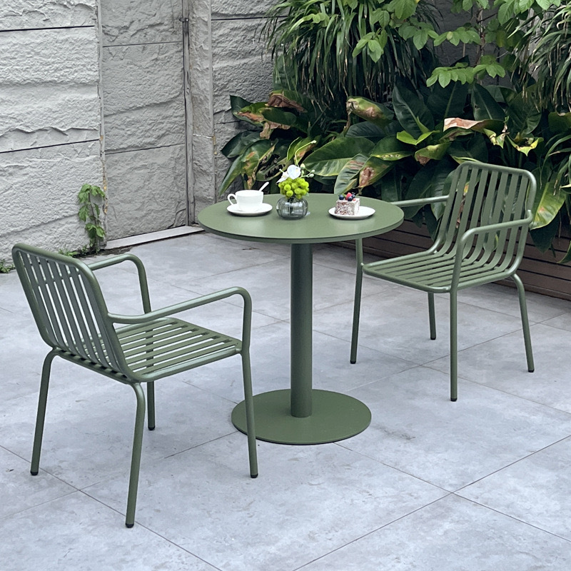 SOF Premium Outdoor Dining Table with Durable Powder Coating and Sturdy Cast Iron Base Made in China