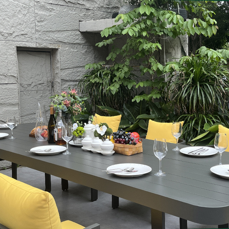 SOF Spacious 3-Meter Outdoor Dining Table with Durable Finish and Easy Transport Design China Foshan Factory