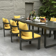 SOF Spacious 3-Meter Outdoor Dining Table with Durable Finish and Easy Transport Design China Foshan Factory