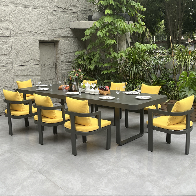SOF Spacious 3-Meter Outdoor Dining Table with Durable Finish and Easy Transport Design China Foshan Factory