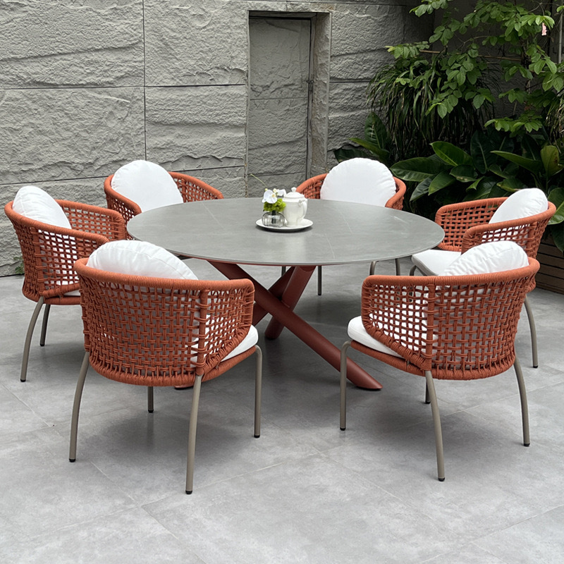 SOF Sleek Outdoor Slate Dining Table with Sturdy Aluminum Legs China Manufacturer