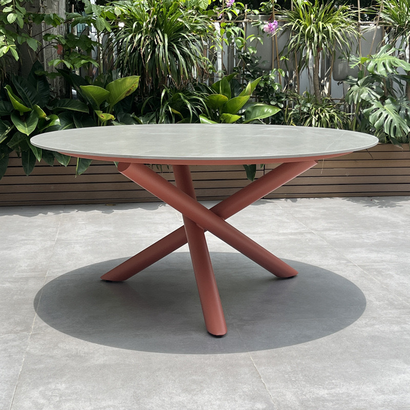 SOF Sleek Outdoor Slate Dining Table with Sturdy Aluminum Legs China Manufacturer