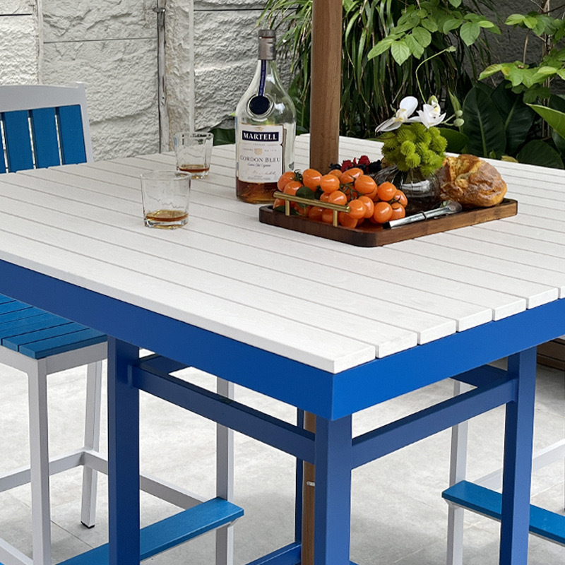 SOF Durable & Elegant Mediterranean Plastic-Wood High Bar Table for Outdoor Spaces
