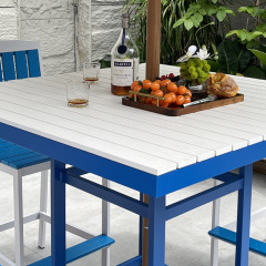 SOF Durable & Elegant Mediterranean Plastic-Wood High Bar Table for Outdoor Spaces