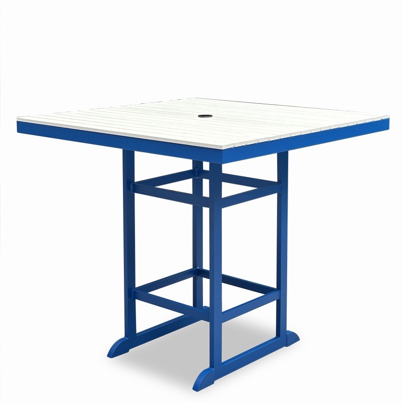 SOF Durable & Elegant Mediterranean Plastic-Wood High Bar Table for Outdoor Spaces