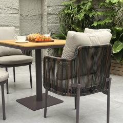 Weather-Resistant Outdoor Dining Chair with Aluminum Frame and PE Rattan, Featuring 50mm Thick High-Density Foam Cushion