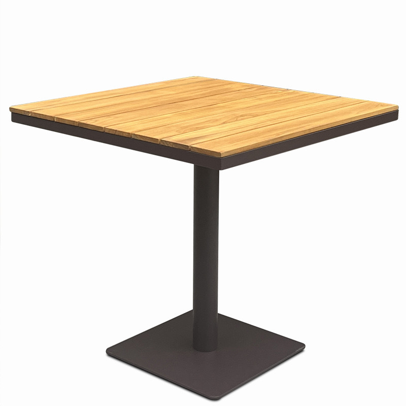 SOF South American Teak Top with Black Metal Leg- Stylish Outdoor Dining Table for Modern Elegance Made in China