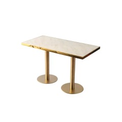 White Glossy Natural Stone Dining Table for 8 - Perfect for Commercial Use China Manufacturer SOF-T25