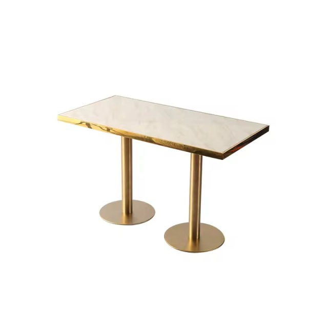 White Glossy Natural Stone Dining Table for 8 - Perfect for Commercial Use China Manufacturer SOF-T25