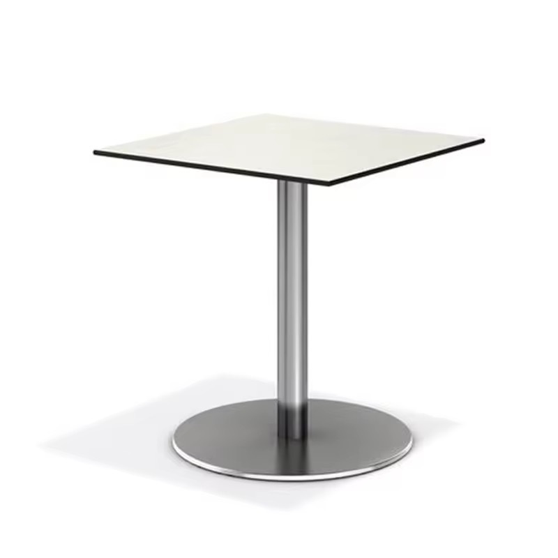 SOF Indoor/Outdoor Compact Tabletop Square Dining Table with Stainless Steel Legs for Restaurant