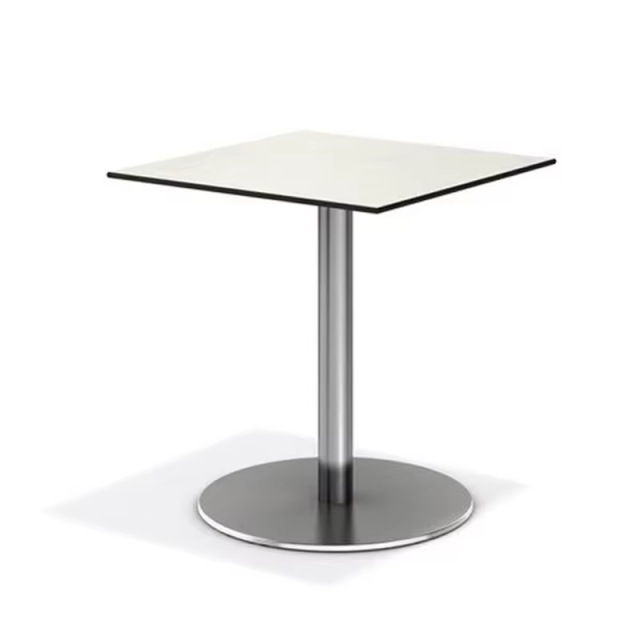 SOF Indoor/Outdoor Compact Tabletop Square Dining Table with Stainless Steel Legs for Restaurant