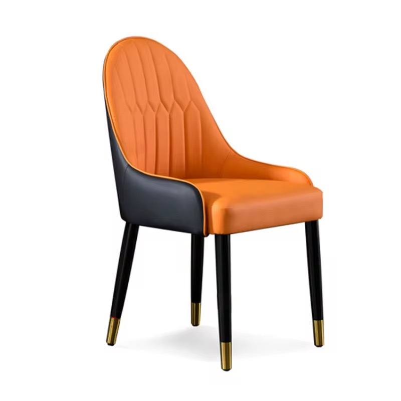 SOF Restaurant Furniture Contemporary Orange Indoor Dining Chair with Durable Wood Frame Made in China