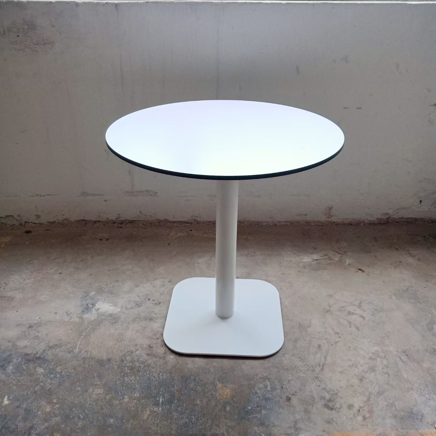 SOF Indoor/Outdoor Compact Tabletop Square Dining Table with Stainless Steel Legs for Restaurant