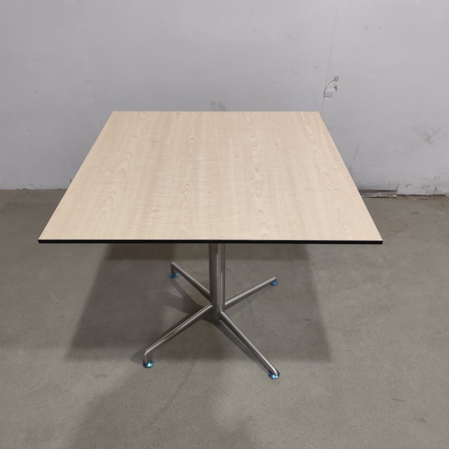 SOF Indoor/Outdoor Compact Tabletop Square Dining Table with Stainless Steel Legs for Restaurant
