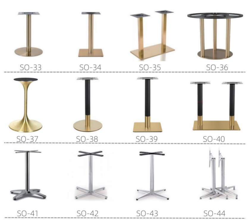 Made in China Restaurant Glossy Natural Sintered Stone Dining Table with Stainless Steel Edging and Legs SOF-T21