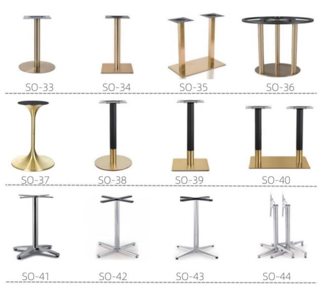 Made in China Restaurant Glossy Natural Sintered Stone Dining Table with Stainless Steel Edging and Legs SOF-T21