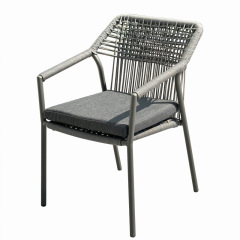 SOF Aluminum Alloy Outdoor Dining Chair with Waterproof Cushion for Patios