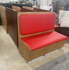 SOF Restaurant Indoor Dining Booth Sofa with Leather Upholstery and Stainless Steel Base
