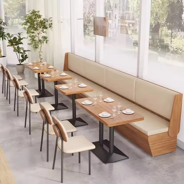 SOF Indoor Wooden Dining Table Booth Combination for Restaurants