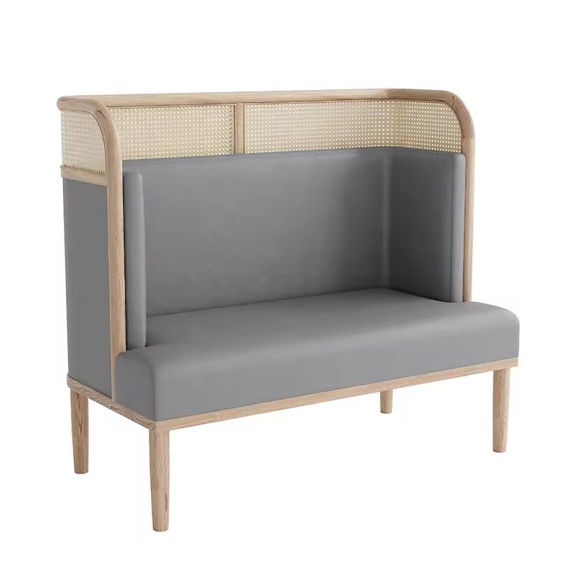 SOF Stylish Restaurant Indoor Booth Seating with Solid Wood Frame and Leather Upholstery
