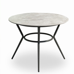 SOF Versatile 1-Meter Outdoor Garden Dining Table with Stylish Rock Slab Top and Tapered Legs