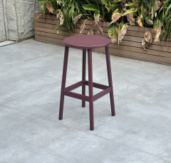 SOF Contemporary Aluminum High Stool with Footrest- Elegant Purple Design