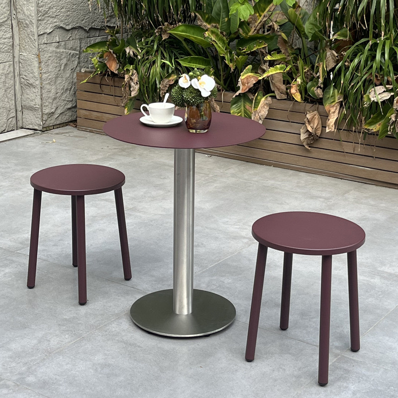 SOF Chic Purple Aluminum Alloy Low Stool – Stylish & Versatile Seating