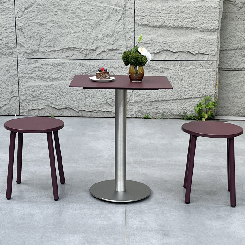 SOF Chic Purple Aluminum Alloy Low Stool – Stylish & Versatile Seating