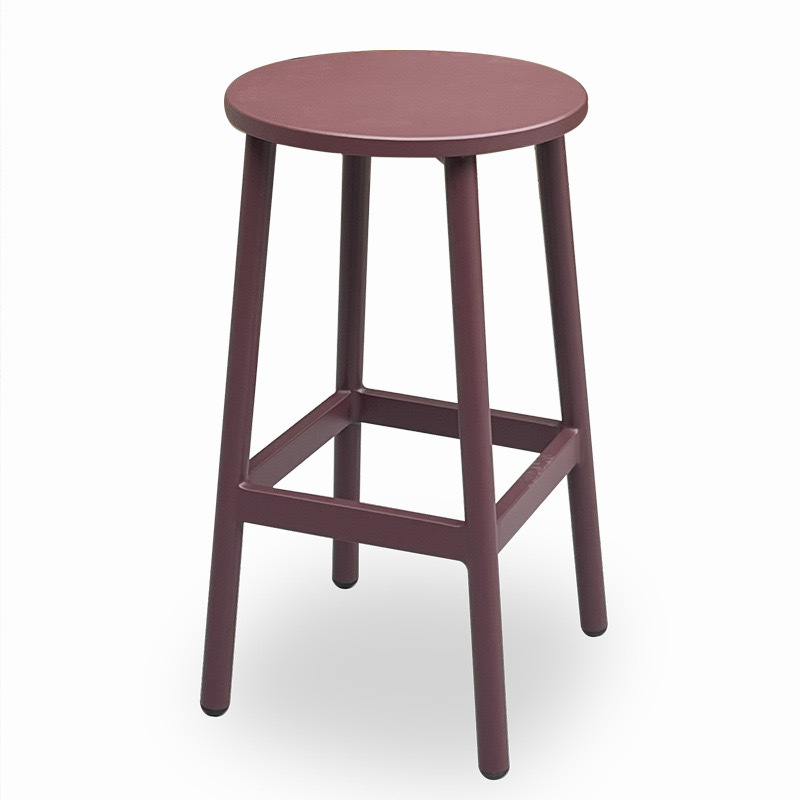 SOF Contemporary Aluminum High Stool with Footrest- Elegant Purple Design