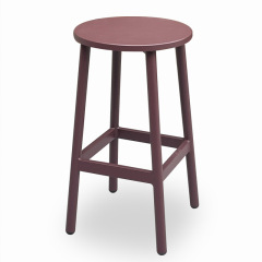 SOF Contemporary Aluminum High Stool with Footrest- Elegant Purple Design